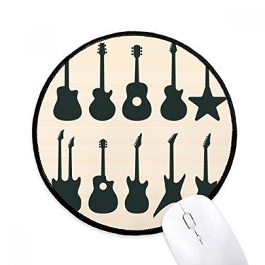 Imagem de DIYthinker Guitarra Elétrica Música Sons de Vitalidade Mouse Pad Desktop Escritório Tapete Redondo para Computador