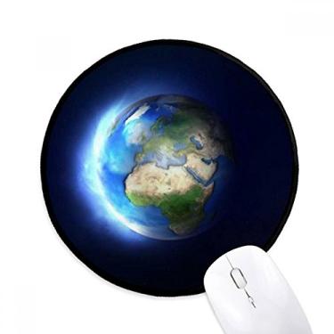 Imagem de Mouse pad Blue White Planet Earth Desktop Office Round Mat para computador