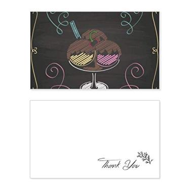 Imagem de Três bolas de sorvete de chocolate doce cartão de agradecimento papel de aniversário saudação de casamento