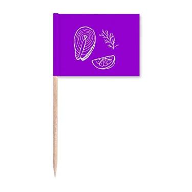 Imagem de Abalone Bandeiras de palito de dente marítimo aquático para decoração de festa