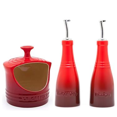 Imagem de Conjunto galheteiros E porta sal le creuset Vermelho