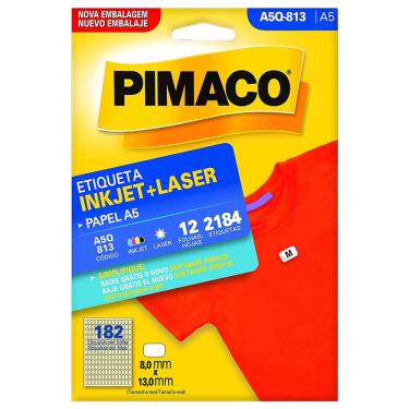 Imagem de Etiqueta Pimaco A5 Inkjet + Laser 8x13mm 12 Folhas A5Q 813 1006212