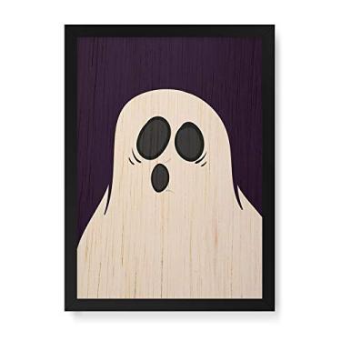 Imagem de Arte Maníacos Quadro Decorativo em Madeira Fantasma - 23x16,25cm (Moldura caixa em laca preta)