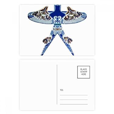 Imagem de Cartão postal com padrão tradicional de pipa da cultura chinesa, cartão de felicitações de aniversário