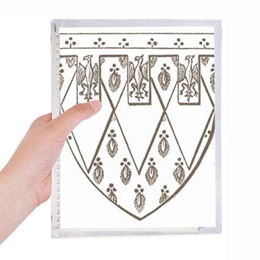 Imagem de Caderno de ilustração de penas de arte barroca preta e branca com folhas soltas diário recarregável de papelaria