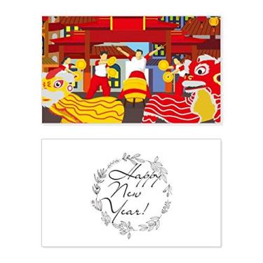 Imagem de Cartão de felicitações com mensagem de abençoar presente chinês personalizado China Town Ano Novo