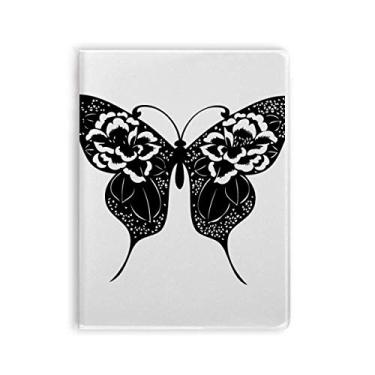 Imagem de Caderno Borboleta com asas de rosas capa de goma Diário capa macia Diário