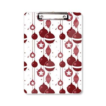 Imagem de Prancheta de Natal com estampa de decoração vermelha branca A4