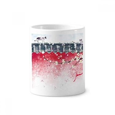 Imagem de Exploration for Snow Chinesa Aquarela Escova de Dentes Caneca, Suporte de Cerâmica