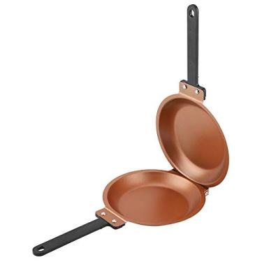 Imagem de Frigideira dupla lateral, frigideira antiaderente com design dobrável dupla face para cozinha