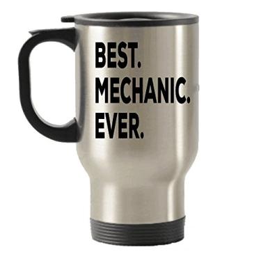 Imagem de Caneca de viagem mecânica - Best Mechanic Ever Travel Insulers Gifts - Aniversário de aposentadoria aniversário de formatura - Engenharia Auto Car Aeronave Aviação Quantum Avião Barco Helicóptero Diesel