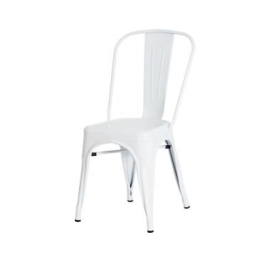 Imagem de Cadeira Tolix Iron Design Branca Aço Industrial Sala Cozinha Jantar Ba