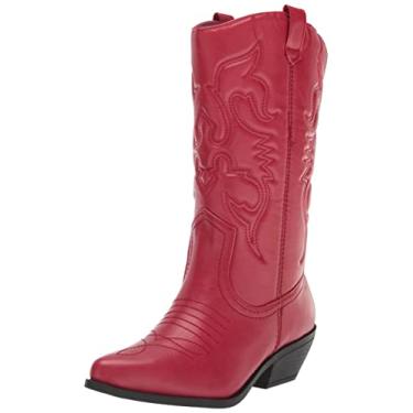 Imagem de Soda Reno Botas femininas caubói ocidental, bico fino, cano alto, com abas, Reda, 7.5