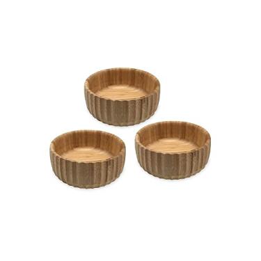 Imagem de Kit 3 Bowls Canelados de Bambu Pequeno - OIKOS