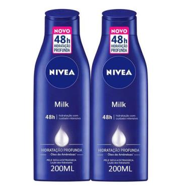 Imagem de Kit 2X Loção Desodorante Creme Hidratante Nivea Milk 200ml 48H Hidrata