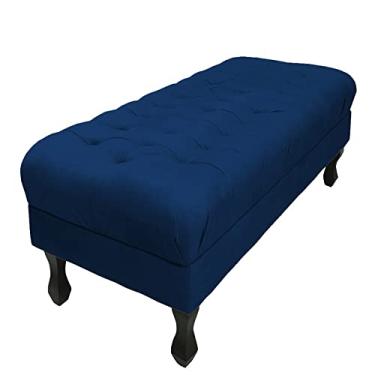 Imagem de Puff Decorativo Retrô Luis Xv Capitonê 1 Metro Suede Azul Marinho - LM DECOR