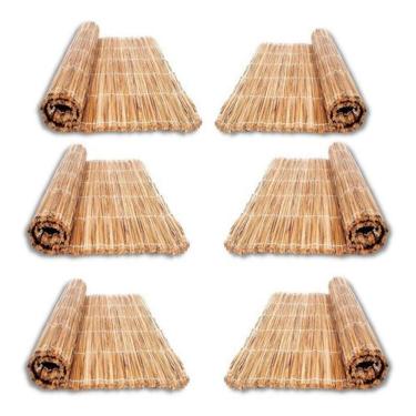 Imagem de Kit 6 Esteiras Palha De Taboa Tapete Forro Pergolado 1,7x1m