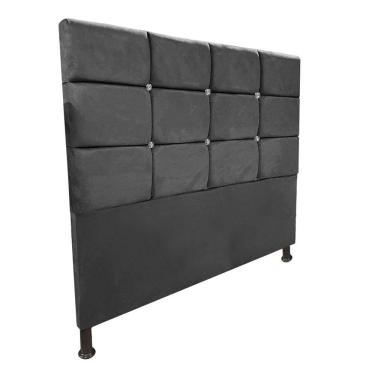 Imagem de Cabeceira de Cama Box Viúva 130cm Estofada Lari Cinza