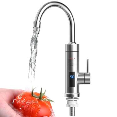 Imagem de Torneira Elétrica de Água Quente | Torneira Ajustável Elétrica de Aquecimento Rápido | Aquecedores de água para banheiras, pias de cozinha, lavatórios de banheiro, lavatórios públicos aidong