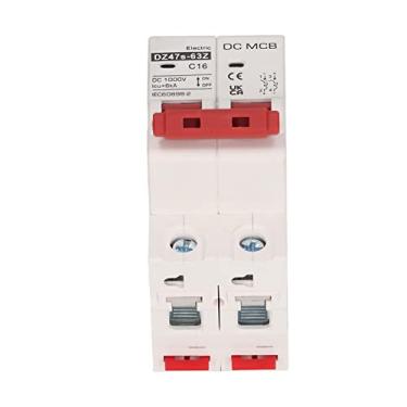 Imagem de Disjuntor Miniatura 2P, Minidisjuntor DC 2P Com Trilho DIN, Circuito de Chave de Proteção contra Sobrecarga 1000V 16A, Disjuntores Magnéticos