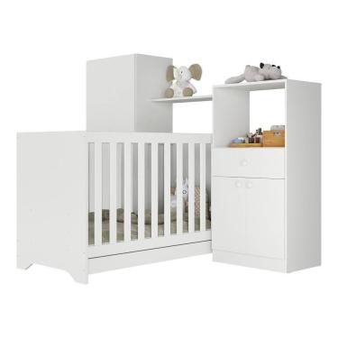 Imagem de Quarto Infantil Com Berço 3 Em 1 Luíza Branco