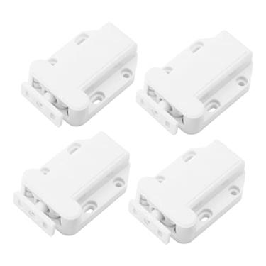 Imagem de 8 Peças fechadura da porta Parafuso da porta fechaduras captura de primavera trava da porta armário dispositivo de travamento automático desbloquear bloqueio de salto lidar branco