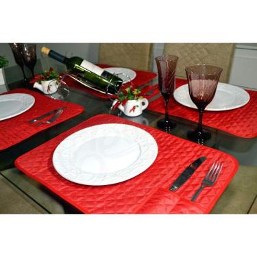 Imagem de Jogo Americano Matelado com 6 Peças - Vermelho Scarlet