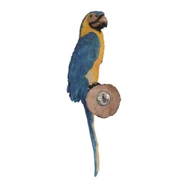 Imagem de BESPORTBLE 1 Unidade pássaro artificial pendurado em árvore estátuas ao ar livre decoração brinquedos para pássaros pequenos ornamento papagaio de artesanato de resina de jardim