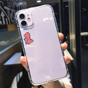 Imagem de Capa de telefone transparente para casal de urso de dinossauro fofo para iPhone 15 14 13 12 11 Pro MAX XR X XS SE 7 8Plus Capa de silicone animal, A4, para 7Plus ou 8Plus