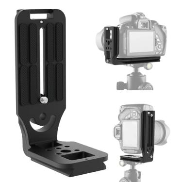 Imagem de (Uma peça única real) Câmera com suporte L para tripé de comutação horizontal vertical DSLR Placa de liberação rápida compatível com Canon Nikon Sony DJI Osmo Ronin Zhiyun tripé estabilizador monopé