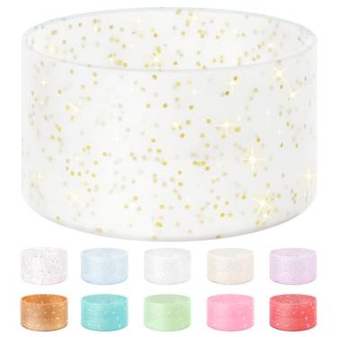 Imagem de Vmini Capa protetora para garrafas, silicone, glitter, compatível com Stanley Tumbler 591 ml–1,18 L, garrafa de água Hydro Flask 355 ml–710 ml, com fundo de 7,1–7,5 cm, base antiderrapante, brilhante