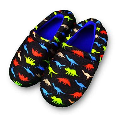 Imagem de Tirzrro Pantufas infantis para meninos grandes com material viscoelástico macio antiderrapante e antiderrapante, Preto, 4-5 Big Kid