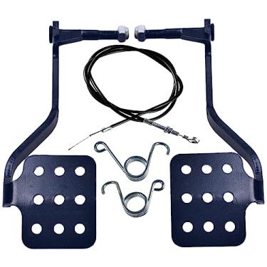 Imagem de QASKEHKT Pedais de acelerador de freio Go Kart com volantes automotivos, cabo de atualização de 180 cm com kit de molas de retorno, acessórios Go Kart Kit de direção Go Kart