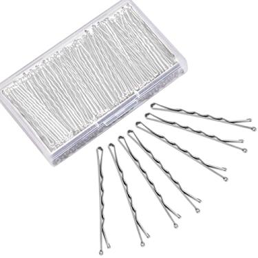 Imagem de 240 peças de grampos prateados, MORGLES Bobby Pins para cabelos grisalhos prendem com uma caixa, 5,5 cm