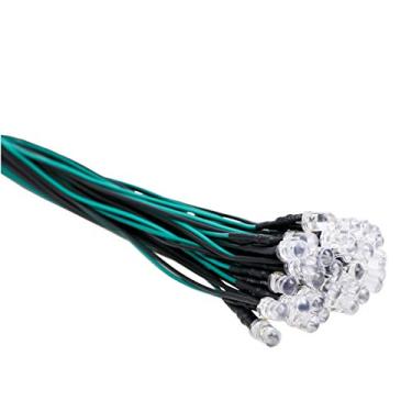 Imagem de EDGELEC 30 peças de luzes LED verdes de 12 volts 5 mm com diodos emissores de diodos pré-cabeados 20.1 cm DC 12v luz LED lente clara pequenas lâmpadas LED