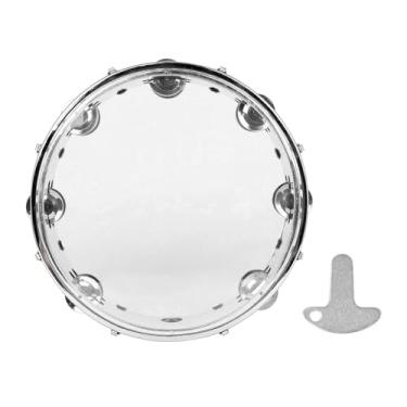 Imagem de Colaxi Pandeiro cabeça tambor 10 polegada portátil percussão pandeiro pandeiro instrumento musical pandeiro para ktv brinquedos crianças, transparente