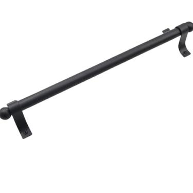 Imagem de Maçaneta simples para porta de celeiro, maçaneta rústica para porta deslizante, hardware preto, aço carbono, portão de madeira resistente, hardware vintage, estilo E 360 mm