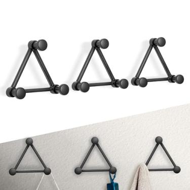 Imagem de SARIHOSY Ganchos de parede para casacos, ganchos de parede, suporte de gancho para hall de entrada resistente, suporte de ganchos de parede de metal para pendurar roupas, chapéus, bolsas, toalhas,