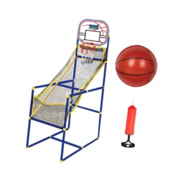 Imagem de Fancyes Jogo de basquete arcade infantil, gol de basquete, fácil de configurar com bolas e bomba, cesta de basquete, brinquedos esportivos para escritório, Branco