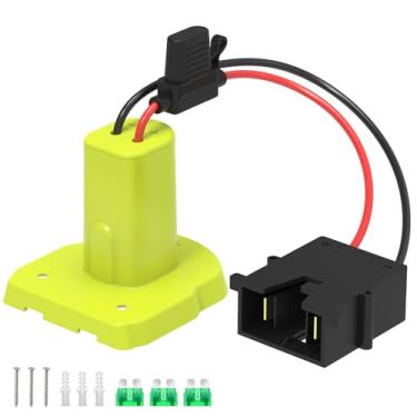 Imagem de Kzreect Para adaptador de bateria de roda elétrica, compatível com bateria Ryobi 18V, com conector de chicote de fios, fio 12AWG, suporte de fusível e fusíveis de 30A, compatível com carros de passeio