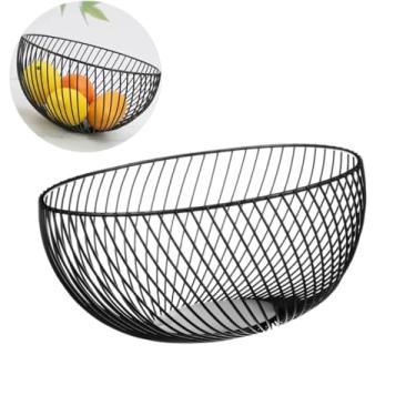 Imagem de Cesto Organizador de Frutas, Fruteira de Mesa Decorativa Redonda Metalizada em Aço Inoxidável MZcell