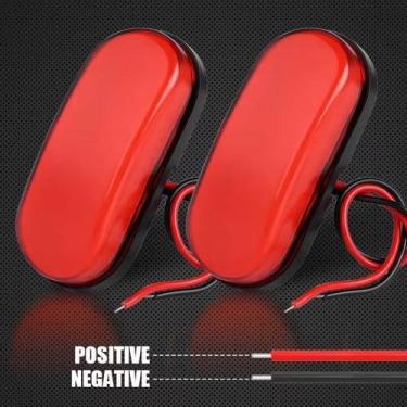 Imagem de Par Luz Delimitadora Indicador Lateral Reboque Caminhão - JP2, Vermelh