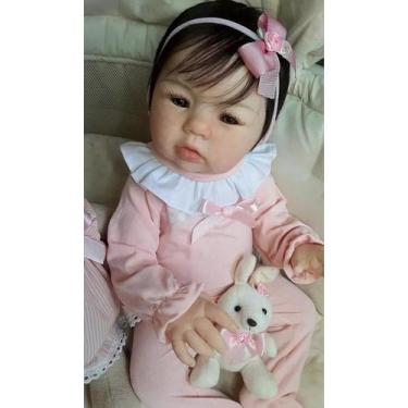 Imagem de Bebê Reborn Realista Fio A Fio 100% Silicone Banho Manuzinha - Meu Xod