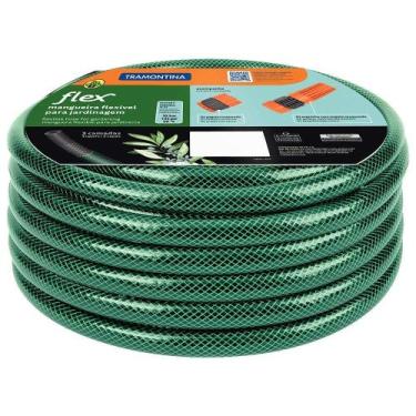 Imagem de Mangueira Jardim Tramontina Verde Trancada Engate Roscado+Esguicho 10 