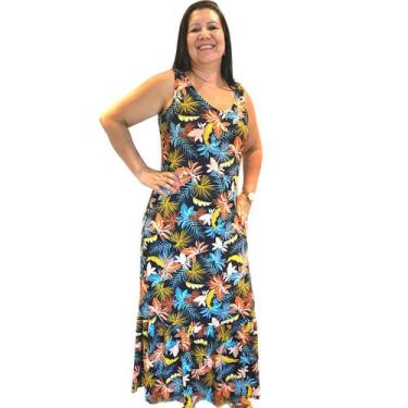 Imagem de Vestido Longo Feminino Plus Size Soltinho Versátil - Felicity