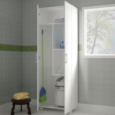 Imagem de Armário Multiuso 2 Portas 3 Prateleiras Branco - Pnr Móveis - Brv