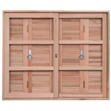 Imagem de Janela de Madeira Veneziana 120x140cm com Caixilho 12cm Ewk 270 Rondos