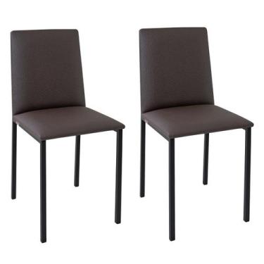 Imagem de Kit 2 Cadeiras Tubo e Assento em Linho Dubai - Ciplafe