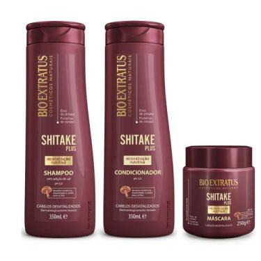 Imagem de Kit Shampoo 350ml + Condicionador 350ml + Máscara Bio Extratus Shitake