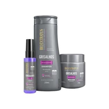 Imagem de Kit Grisalhos Shampoo 250 Mascara 250 Finalizador 55 ml Bio Extratus -